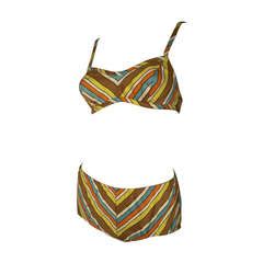 S Striped Annette Style Bikini For Sale At Stdibs