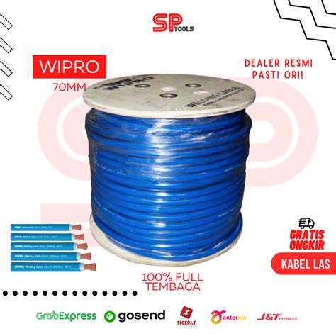 Jual Kabel Las 70mm 70 Mm Biru Full Tembaga Wipro 1roll 100 Meter