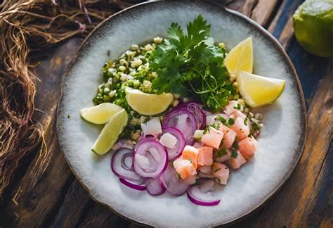 Peruvian Ceviche Plate Stock Illustration Illustration Of Delicious