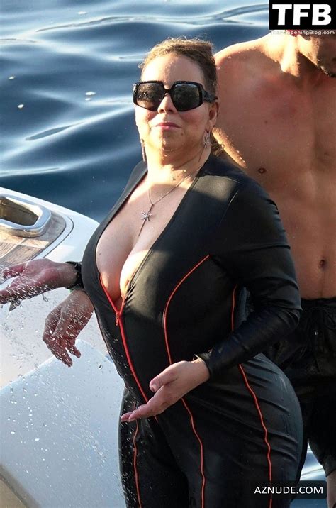 Mariah Carey Sexy Seen Showcasing Her Hot Tits In The Sea In Capri AZNude