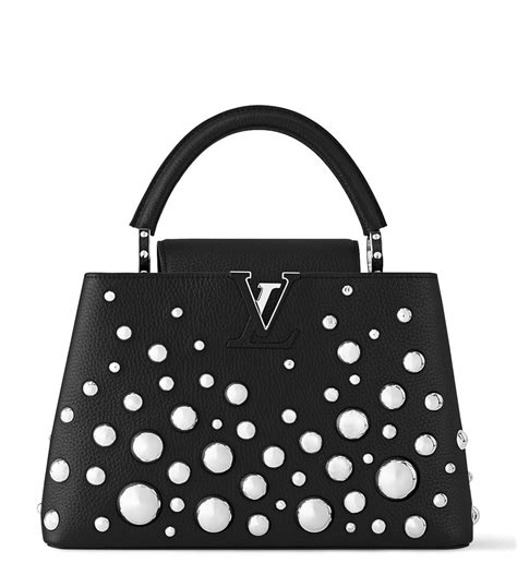 Womens Louis Vuitton Black X Yayoi Kusama Narcissus Garden Capucines MM