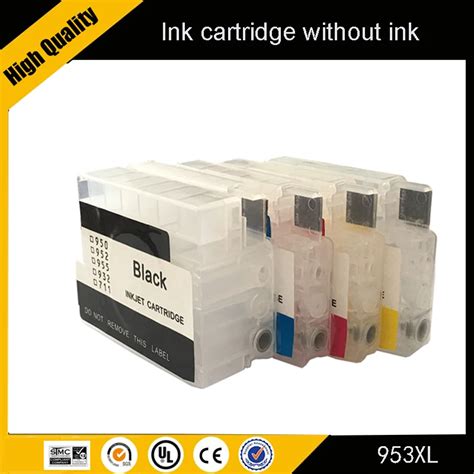 Enkshop 1set 953 953xl Refillable Ink Cartridge With Arc Chip Compatible For Hp Officejet Pro