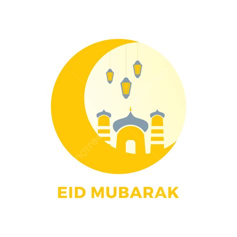 Eid Mubarak Mosque Vector Hd Images Eid Mubarak Design With Yellow