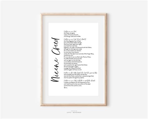 Nicene Creed Printable Wall Art Catholic Prayer Catholic Wall Art