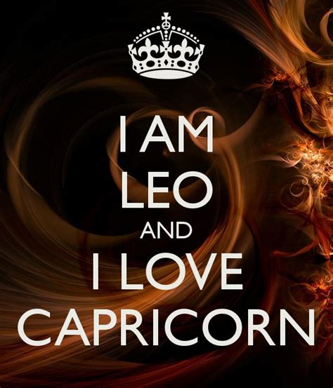 a poster with the words i am leo and i love capricorn on it