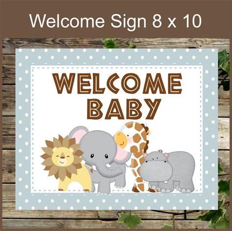 Welcome Baby Printable Sign / Blue Polka Dots Baby by IsiDesigns