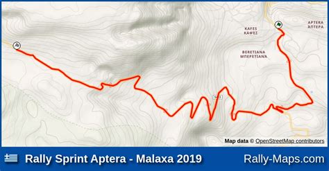 Streckenverlauf Rally Sprint Aptera Malaxa 2019 RallyeKarte De