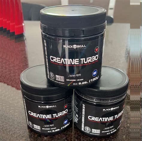 Kit X Creatine Turbo Suplemento Alimentar Black Skull G Caveira