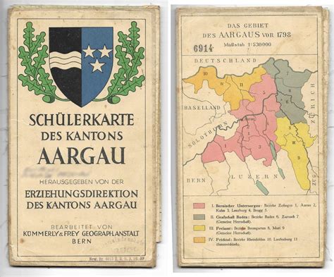 Landkarte Historische Sch Lerkarte Kanton Aargau Kaufen Auf