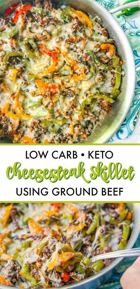 Low Carb Cheesesteak Skillet Using Ground Beef Easy Food