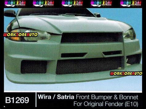 B1269 Proton Wira Satria Fiber Front Bumper Bonnet E10 For