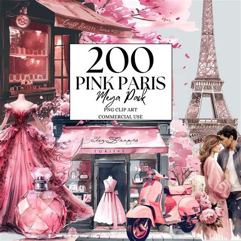 Pink Paris Clipart Png Watercolor Romantic Paris French Clipart Haute