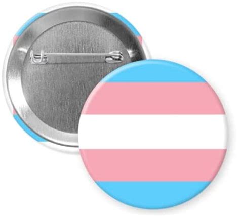 Transgender Flag Metal Pin Back Button Badge 15 Inch 1 Pcs