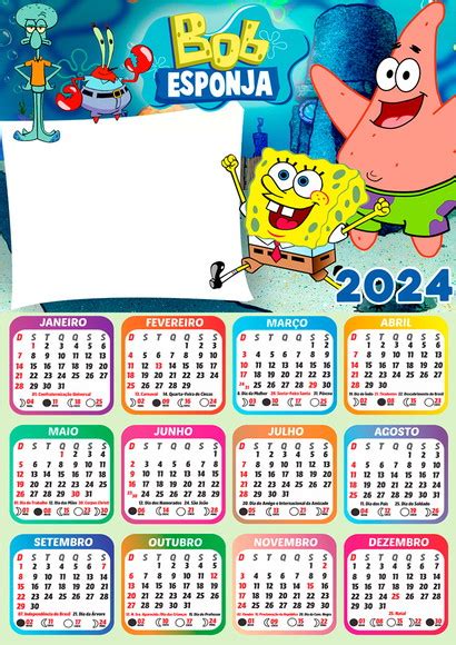 Arte Digital Calendario Bob Esponja Produtos Elo