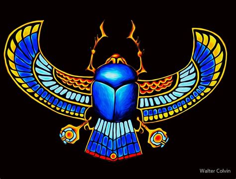 "Painted Egyption Scarab" by Walter Colvin | Redbubble