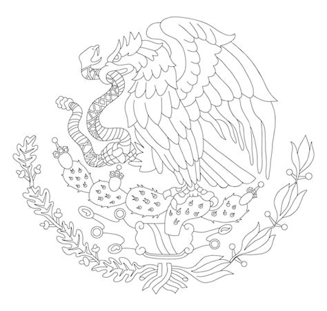 Emblema De La Bandera Mexicana Silueta Negra Escudo De Armas Mexicano