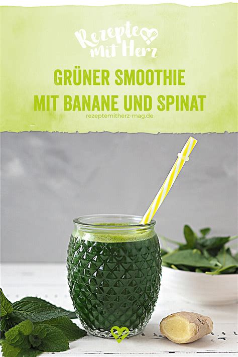 Gr Ner Smoothie Mit Banane Und Spinat Aus Dem Thermomix Rezepte Mit Herz