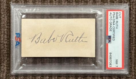 Babe Ruth Signed Cut Autograph Authentic PSA DNA NM 7 GRADED NY YANKEES