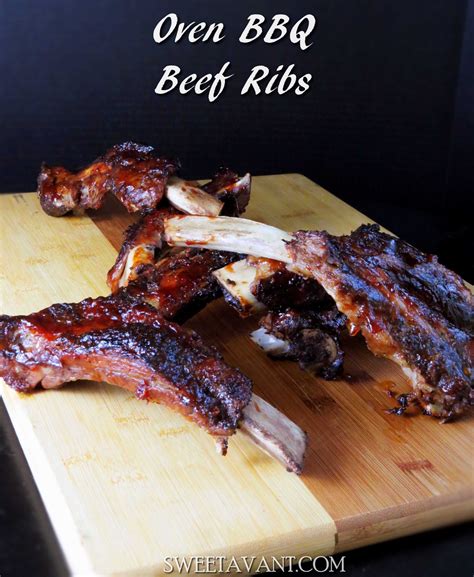 slow cooked oven bbq beef ribs - Sweet Savant