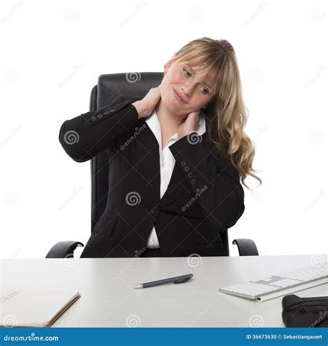 Young Office Worker with a Stiff Neck Stock Photo - Image of business