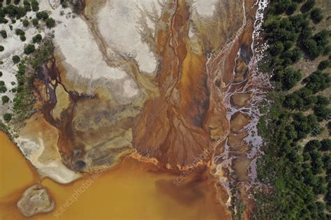 Aerial View Of Post Coal Nature Habitat Wanninchen Germany Stock