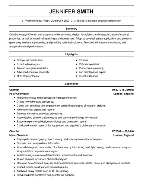 Scientific Resume Templates