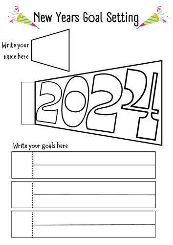 New Years Goal Setting Craft Teaching Resources