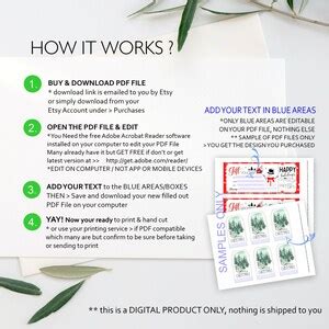 Hot Cocoa Printable Editable Gift Tag Christmas Favor Tag Add Text Fillable Pdf File Holiday