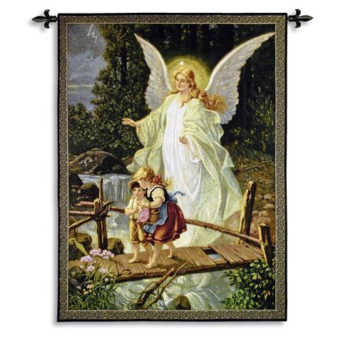 Fine Art Tapestries Guardian Angel 1900 Wall Tapestry