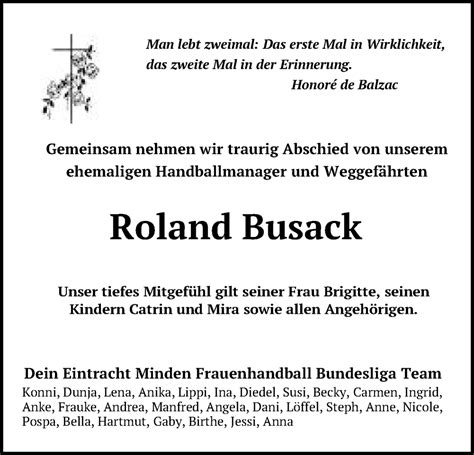 Traueranzeigen Von Roland Busack Trauermtde