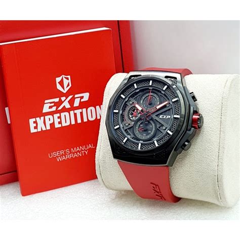 Jual JAM TANGAN EXPEDITION PRIA EXP 6842 6842 ORIGINAL RED BLACK