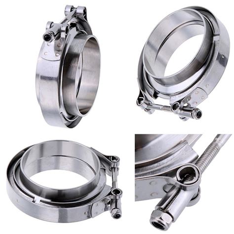 Stainless Steel V Band Flat Flange Clamp Kit Assembly 3 Inch Inner 76mm