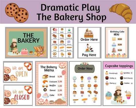 Bakery Shop Dramatic Play Kit Preschool Sensory Play Home Dramatic