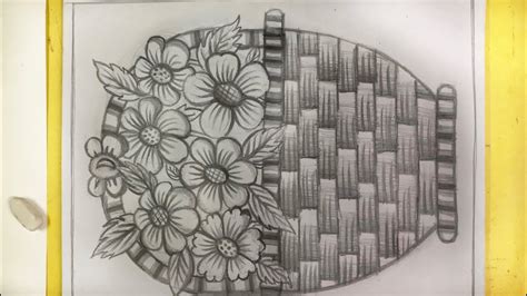 Flower Basket Pencil Shading Step By Step YouTube