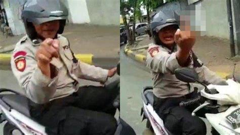 Viral Oknum Polisi Pogah Ini Acungkan Jari Tengah Ke Relawan Pengawal