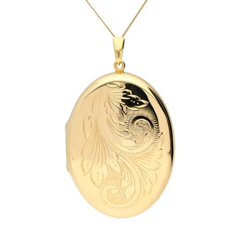 9ct Yellow Gold Large Oval Locket Buy Online Free Insured UK Delivery