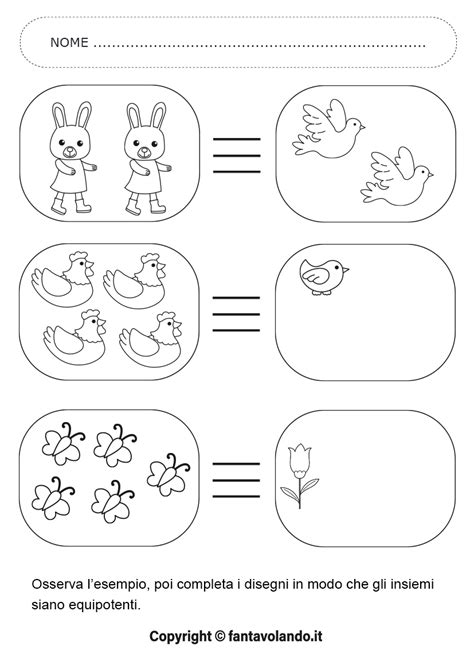 Schede Logico Matematiche Di Primavera Insiemi Equipotenti Fantavolando