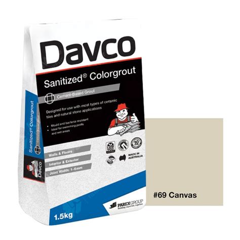 SIKA DAVCO Sanitized Colorgrout 69 Canvas 1 5Kg Kims Tiling Supplies