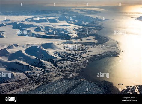 Aerial View Of Spitzbergen Svalbard Norway June 2012 Stock Photo Alamy