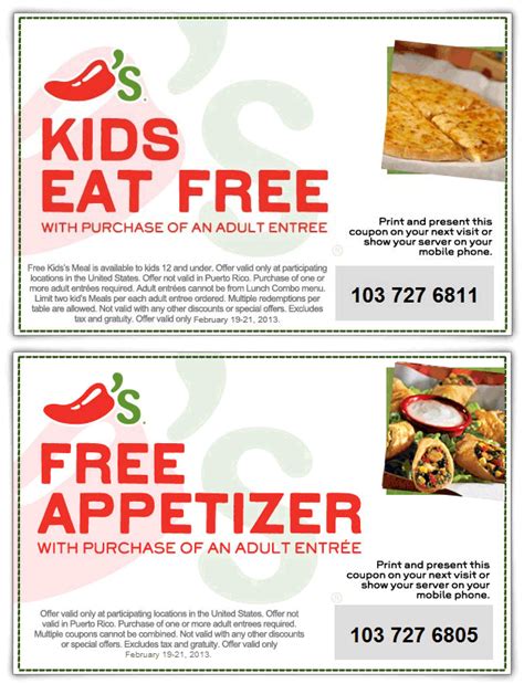 Chilis Food Coupon Free | Printable Coupons Online