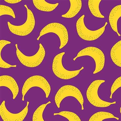 Premium Vector Seamless Pattern With Cartoon Bananas