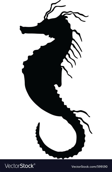 Seahorse silhouette Royalty Free Vector Image - VectorStock