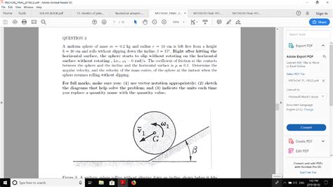 Solved 0 X MECH242 FINAL 20185 2 Pdf Adobe Acrobat Chegg