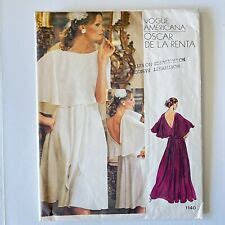 Vogue Sewing Pattern 1785 Vtg Oscar De La Renta 8 Dress Shawl 1970s