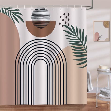 Nosovlra Mid Century Abstract Boho Aesthetic Shower Curtain