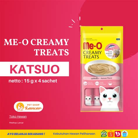 Jual Meo Creamy Treats Snack Kucing Katsuo Flavor 4x15gr Di Seller