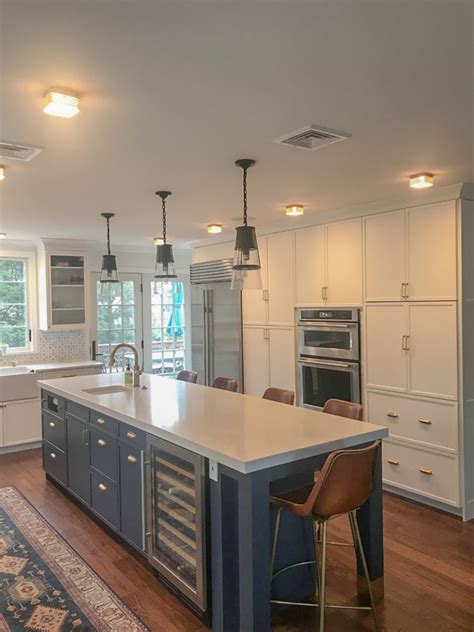 Blue and White Kitchen in Larchmont, NY