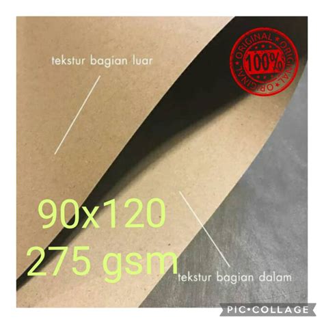 Jual Samson Kraft Brown Kraft Liner Gsm Kertas Samson X Cm