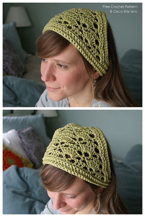 10 Bandana Head Kerchief Free Crochet Patterns Paid DIY Magazine