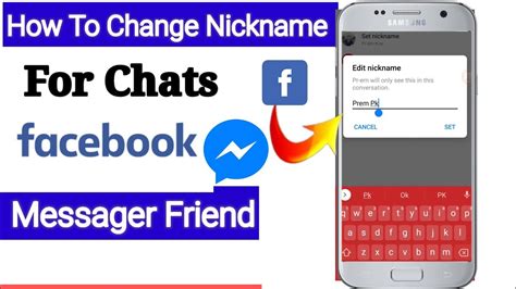 How To Change Nickname For Chats Facebook Messager Friend How To